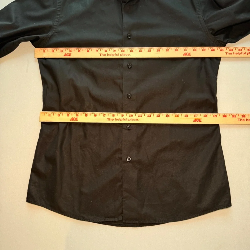 Master Cut Thomas Mason Shirt Mens XL Black Italian Fabric Checkered Trim Luxury